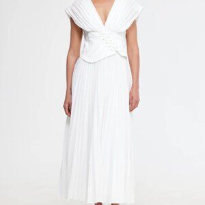 Acler Airlie White Midi Dress